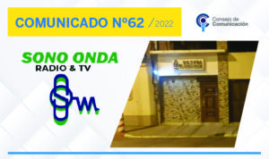 Informamos a la Fiscalía General del Estado, ante el atentado al medio de comunicación Sono Onda en Portoviejo