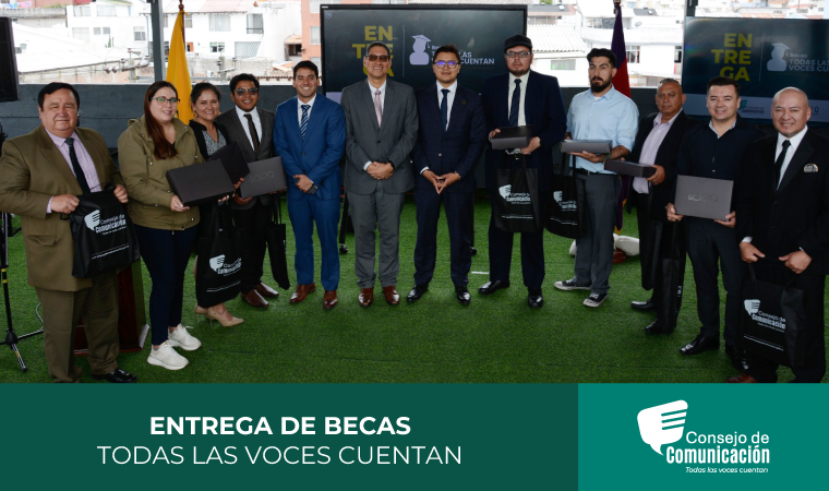 El Consejo de Comunicación entrega becas “Todas las Voces Cuentan” para fortalecer la profesionalización de comunicadores en el país