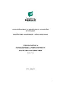 Fundamentación de la Metodología de Evaluación de Contenidos Presuntamente Discriminatorios