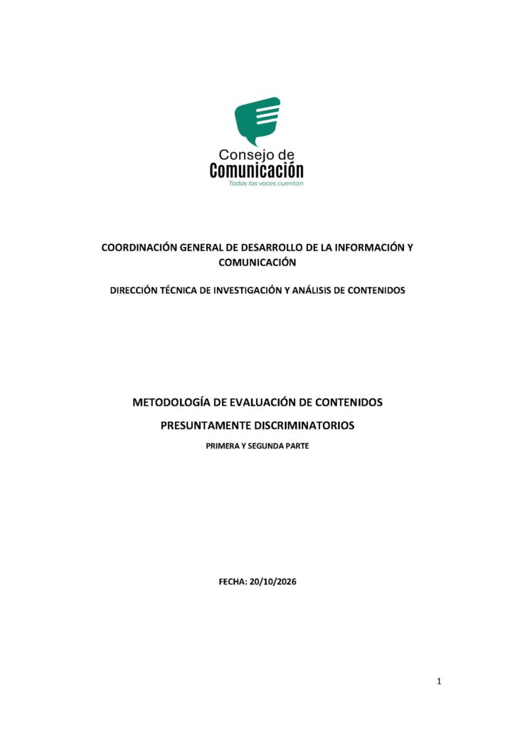 Metodología de Evaluación de Contenidos Presuntamente Discriminatorios
